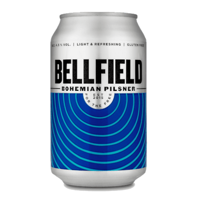 Bellfield Pilsner Cans 12x330ml The Beer Town Beer Shop Buy Beer Online
